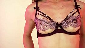 HannahJames710 slips into sexy silk bra see-through satin panties lingerie