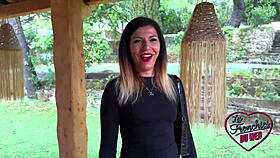 gwen the sexy french milf stuffs her tight pussy full in lingerie tease