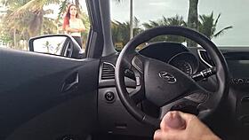 beautiful african girl risks public masturbation on british beach sidewalk car nearby