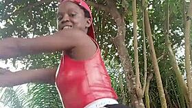 crazy bitch shakes huge ass dancing wild during fan workout