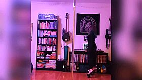 Black corset milf strips with big tits jiggling in rock lapdance