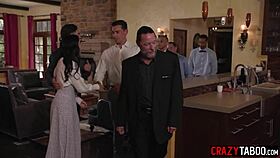 naughty big ass latina teen penelope woods gangbanged rough as main course!