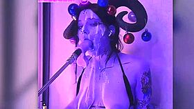 hey, wanna see this cum-filled devil passionately sucking cock deep?