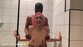 michikomalandro craves bbc suck then tight anal pounding in shower