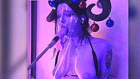 hey, wanna see this cum-filled devil passionately sucking cock deep?