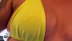 at the beach gym my wet pussy piercing got all those guys staring hard