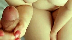 hey babe, watch me stroke this cock pov till huge cum blasts my big titties 💦