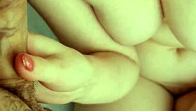 hey babe, watch me stroke this cock pov till huge cum blasts my big titties 💦