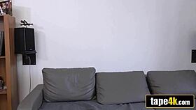 debt collector pounds tanned blonde bride while husband watches furious