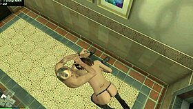 Trevor pounds amanda's big tits in bathroom