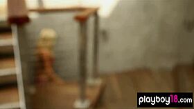 blonde karina marie strips outdoors showing her perfect natural body