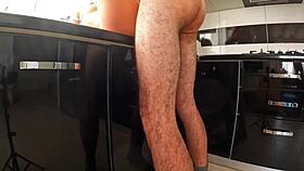 Tempting Kitchen Quickie With Tanned Girlfriend Kisses