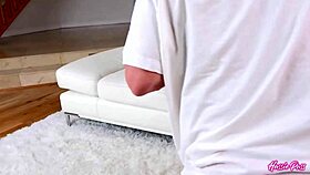 Dan Damage's tongue frenzy drives Steele to emotional reverse cowgirl gush ecstasy