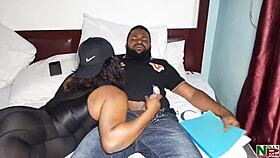 friend steps in to fuck small tits babe doggystyle bent over for me instead