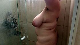BBW, those huge puffy tits dripping wet after gym shower?