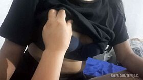 slim 18 year old teen lets me fondle her perfect natural tits gently