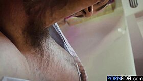 Curvy Payton Preslee takes control in close-up POV session with intense gagging.