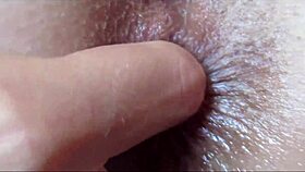 Ever seen such extreme close-up asshole fingering tease?