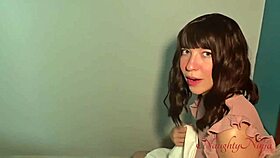 Curvy brunette shares bed with busty mature visitor in squirting roleplay scene