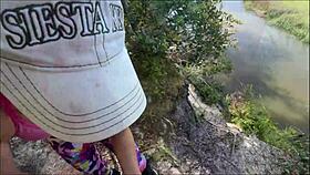 Skinny Tanned Blonde Jerks Monster Cock in Forest Spotted by Bikers