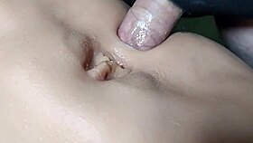 close up double anal penetration on shaved fuck doll
