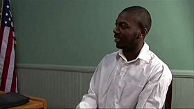 sara jay's big tits bounce as she swallows young black cock deep