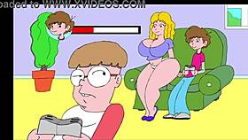 she flashes erotically on the sofa comic style