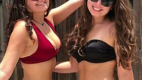 Real bikini babes flash big asses and tits on beach compilation.