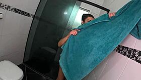 milf sneaks backstage shower bareback blowjob big ass pussy wet party
