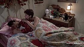 jamie lee curtis sneaks casual handjob tease in retro blue film scene