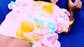 A cute housewife sneaks outdoor sex with her boyfriend amid forest whispers and dirty telugu talk