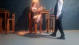 i get so turned on by that redhead slut fucking waiter right in restaurant