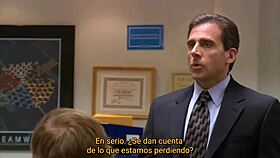 Office foursome heats up with pov action and spanish subtitles for intense fun