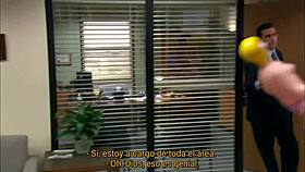 Office foursome heats up with pov action and spanish subtitles for intense fun