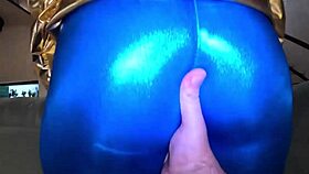 shiny cameltoe goddess teases spanks deepthroats rough doggy double cumshots