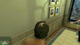 Trevor pounds amanda's big tits in bathroom