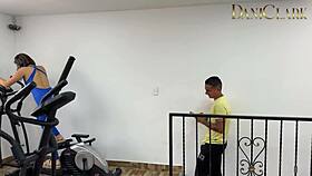 Latina teen roughly fucked by muscular gym friend!