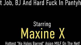 Pantyhose asian feet stroke and fuck throbbing cock hard?