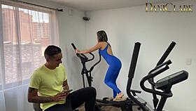 Latina teen roughly fucked by muscular gym friend!