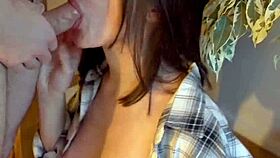 Innocent teen slurps cock to explosive cumshot!