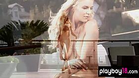 blonde karina marie strips outdoors showing her perfect natural body