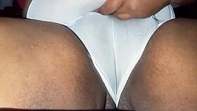 Crente Safada's Big Pussy Cums In Transparent White Panties