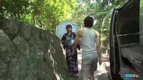 Kimono cosplay angel's intense titty fuck