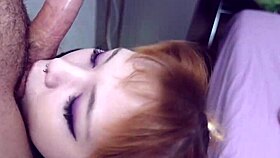 cute slave gags on deepthroat blowjob during christmas hardcore domination