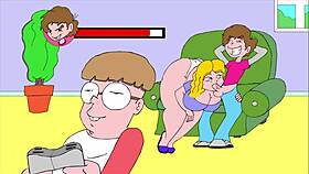 she flashes erotically on the sofa comic style