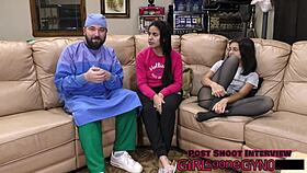 behind scenes with alix avery as perverted podiatrist dominating feet in latex humiliation tickle