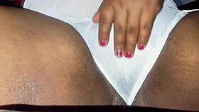Crente Safada's Big Pussy Cums In Transparent White Panties