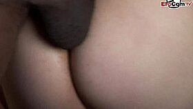 bbc stretches brunette slut's tight natural tits pussy to limits