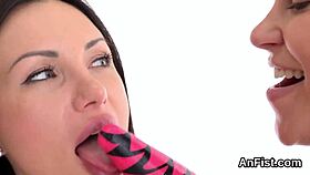 Randy lesbian bombshells fist spread cunts wildly! 🔥💦