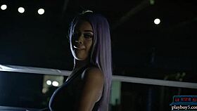 ever wonder how this thick black fitness babe's massive ass and titties tease under ripped clothes?